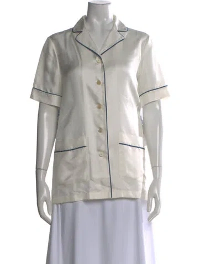 Pre-owned Dior 2023 Silk Button-up Top In White