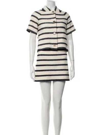 Pre-owned Dior 2023 Striped Skirt Suit W/ Tags In Neutral
