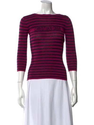 Pre-owned Dior 2023 Striped Sweater In Purple