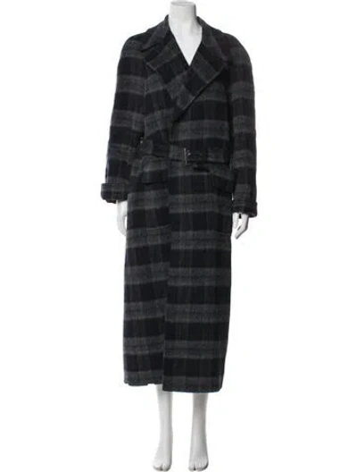 Pre-owned Dior 2023 Virgin Wool Peacoat In Blue
