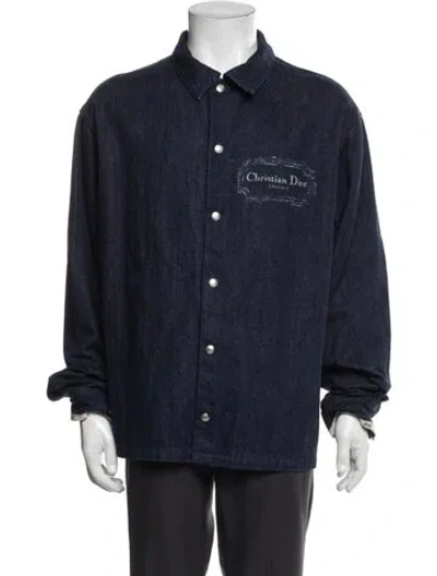 Pre-owned Dior 2023 X Duncan Grant Couture Denim Jacket In Blue