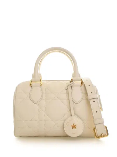 Pre-owned Dior 2024 Calfskin Macrocannage Groove 20 Satchel In White