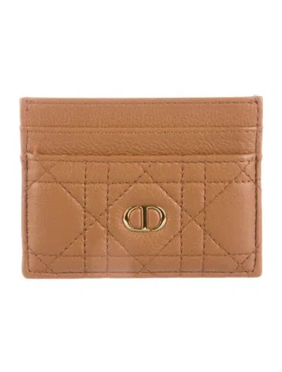 Pre-owned Dior 2024 Cannage Pattern Compact Wallet In Brown