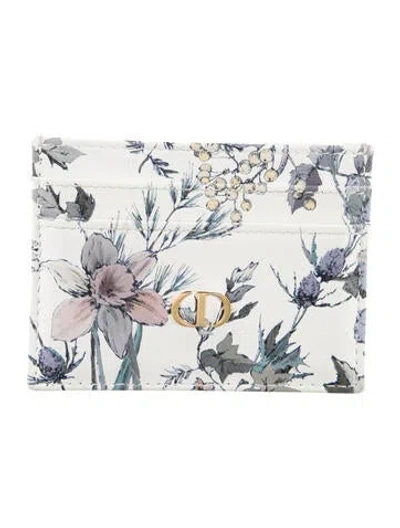 Pre-owned Dior 2024 Caro Freesia Card Holder In White