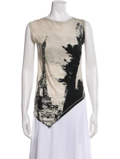 Pre-owned Dior 2024 Graphic Print Top In Neutral
