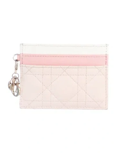 Pre-owned Dior 2024 Lambskin Card Holder In Pink