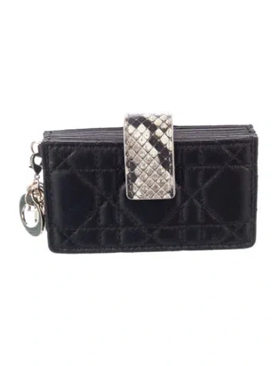 Pre-owned Dior 2024 Leather Continental Wallet In Black