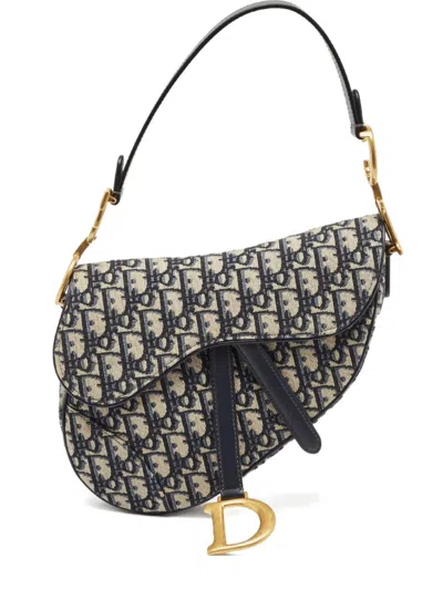 Pre-owned Dior 2024 Mini Saddle Bag In Blue