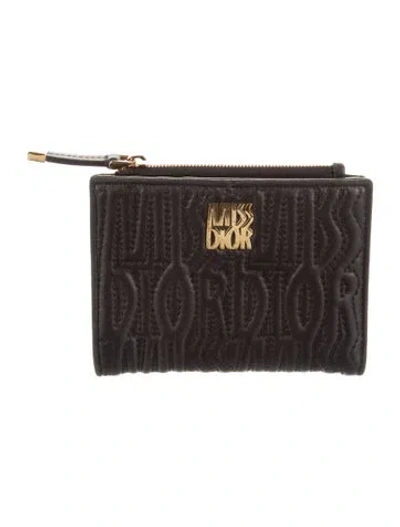 Pre-owned Dior 2024 Miss Dahlia Wallet In Black