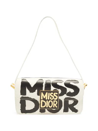 Pre-owned Dior 2024 Miss  Graffiti-print Shoulder Bag In White