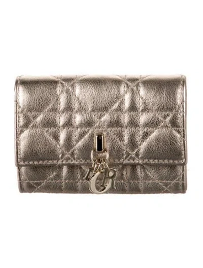 Pre-owned Dior 2024 My  Glycine Compact Wallet