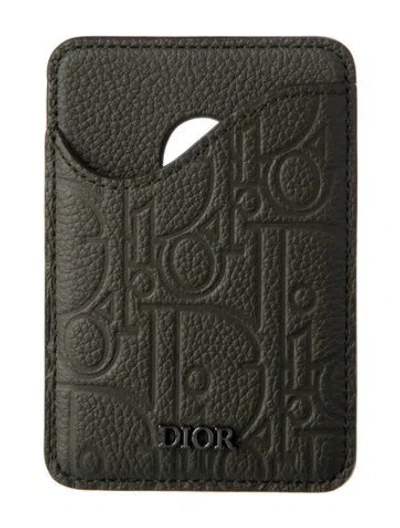 Pre-owned Dior 2024 Oblique Jacquard Card Holder In Green