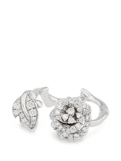 Pre-owned Dior 2024 Rose  Bagatelle Diamond Ring In Silver