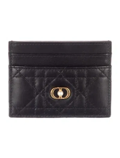 Pre-owned Dior 2024 Signature Logo Card Holder In Black