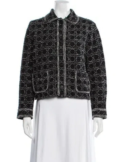 Pre-owned Dior 2024 Tweed Pattern Blazer In Black