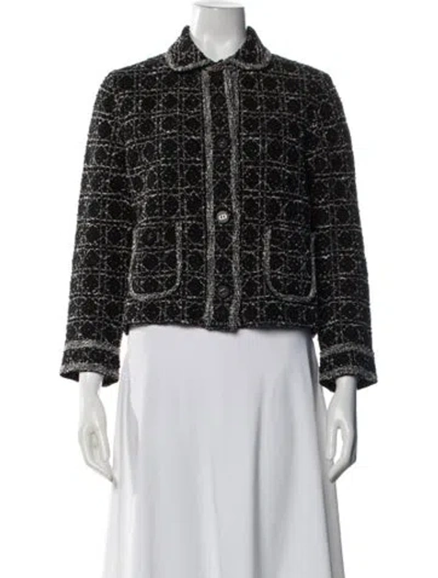 Pre-owned Dior 2024 Tweed Pattern Jacket In Black