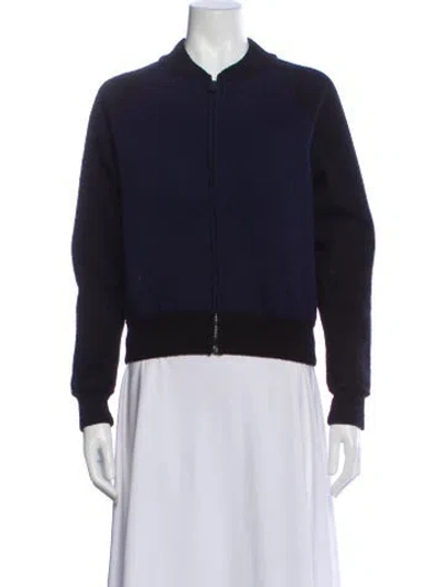 Pre-owned Dior 2024 Virgin Wool Bomber Jacket In Blue