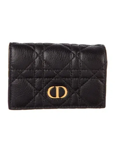 Pre-owned Dior 2025 Cannage Pattern Wallet In Black
