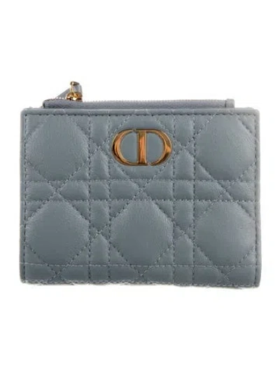 Pre-owned Dior 2025 Caro Dahlia Wallet W/ Tags In Blue