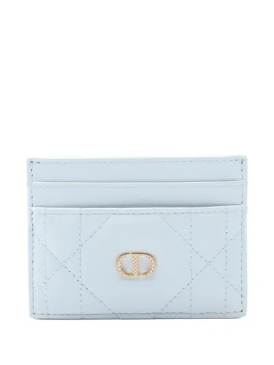 Pre-owned Dior 2025 Caro Freesia Card Holder In Blue