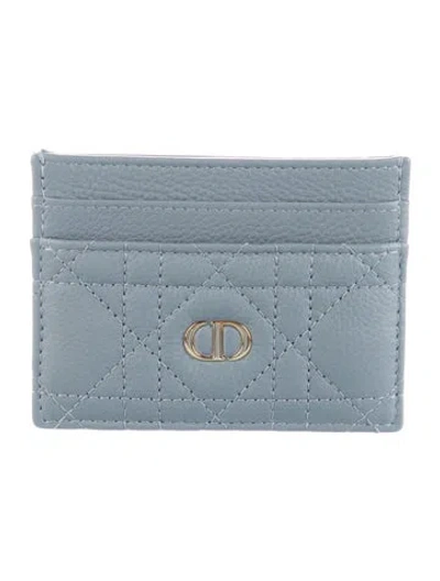 Pre-owned Dior 2025 Caro Freesia Card Holder In Blue