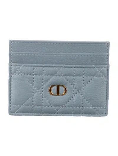Pre-owned Dior 2025 Caro Freesia Card Holder Card Holder In Blue