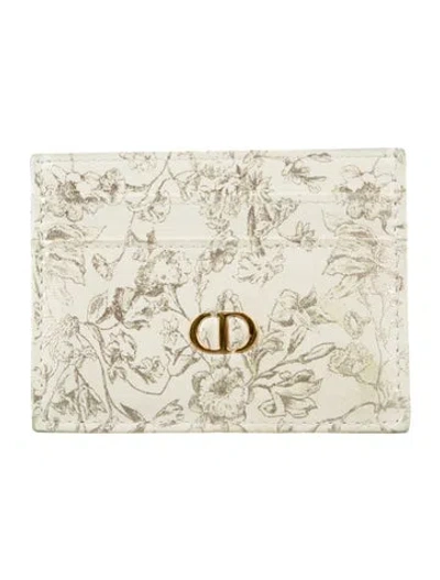 Pre-owned Dior 2025 Caro Freesia Wallet In White