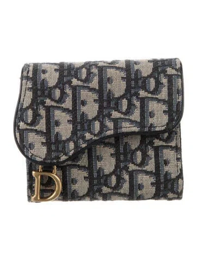 Pre-owned Dior 2025 Compact Compact Wallet In Blue