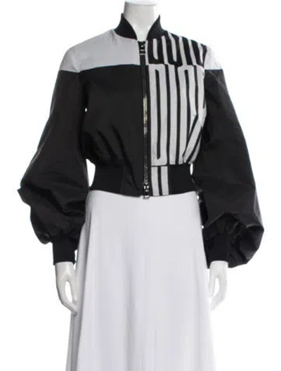 Pre-owned Dior 2025 Graphic Print Bomber Jacket In Black