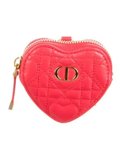 Pre-owned Dior 2025 Heart Wallet W/ Tags In Red