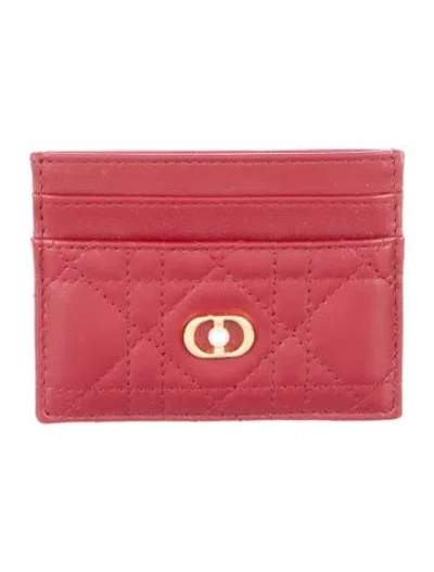 Pre-owned Dior 2025 Jolie Freesia Card Holder Card Holder In Burgundy