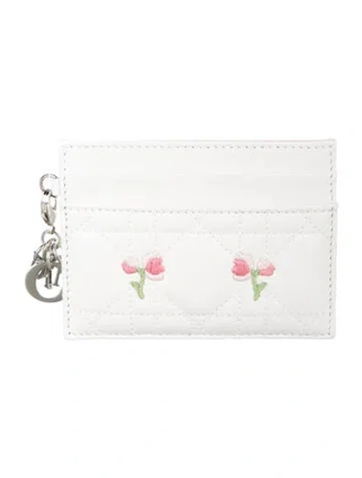 Pre-owned Dior 2025 Lady  Freesia Card Holder In White