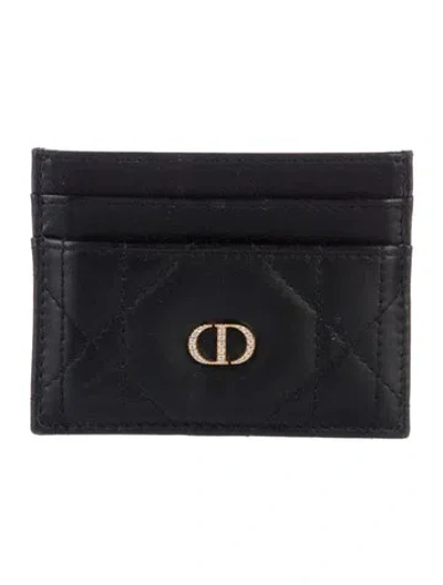 Pre-owned Dior 2025 Leather Card Holder W/ Tags In Black