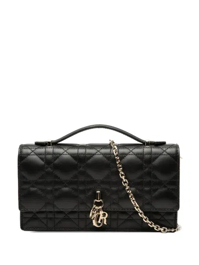Pre-owned Dior 2025 Mini Lambskin Cannage My  Satchel In Black