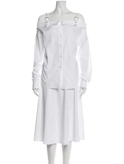 Pre-owned Dior 2025 Off-the-shoulder Button-up Top W/ Tags In White