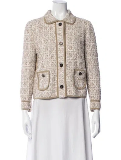 Pre-owned Dior 2025 Tweed Pattern Blazer W/ Tags In Neutral