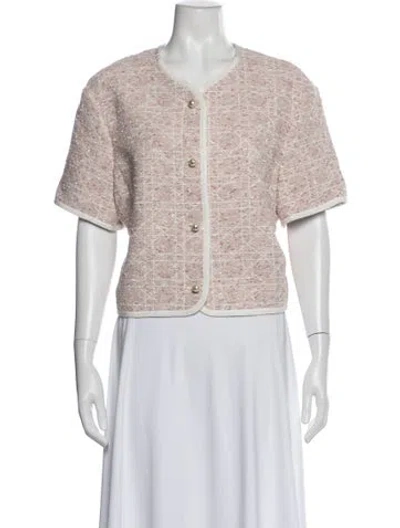 Pre-owned Dior 2025 Tweed Pattern Jacket In Pink