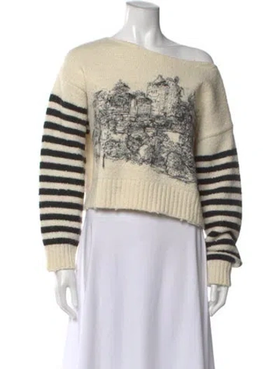Pre-owned Dior 2025-2026 Graphic Print Sweater In Neutral