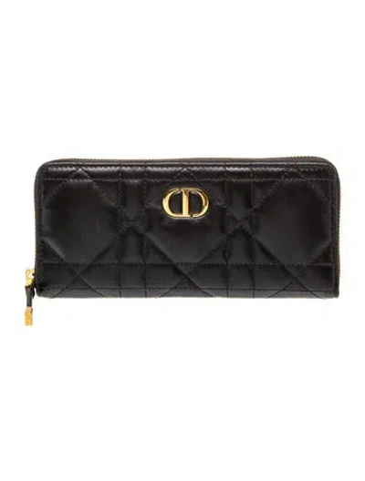 Pre-owned Dior 2026 Miss Caro Voyageur Continental Wallet In Black