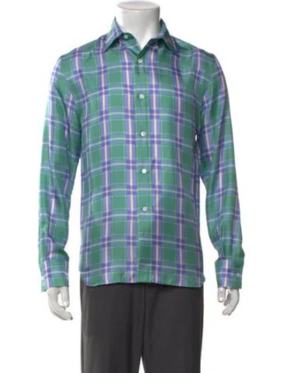 Pre-owned Dior 2026 Silk Blouse In Blue/green