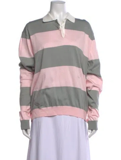 Pre-owned Dior 2026 Striped Polo In Pink