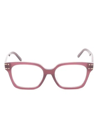Pre-owned Dior 20s Rectangle-frame Glasses In Purple