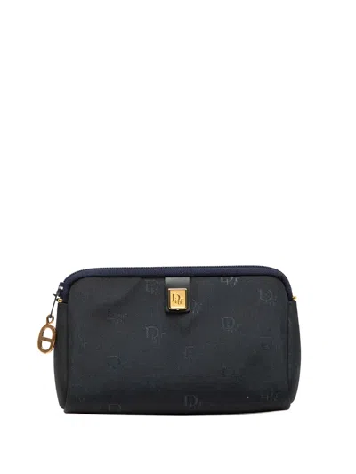 Pre-owned Dior 20th Century Canvas Logo Pouch In Blue