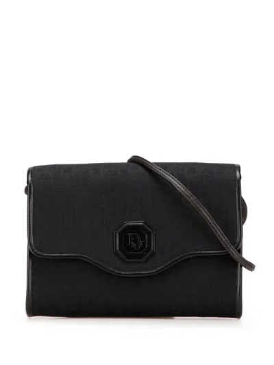 Pre-owned Dior 20th Century Issimo Trotter Canvas Crossbody Bag In Black