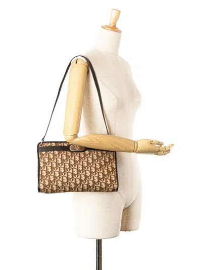 Pre-owned Dior 20th Century Issimo Trotter Canvas Shoulder Bag In Brown