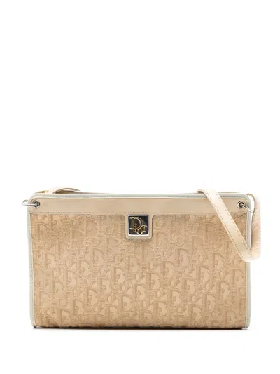 Pre-owned Dior 20th Century Issimo Trotter Canvas Shoulder Bag In Brown