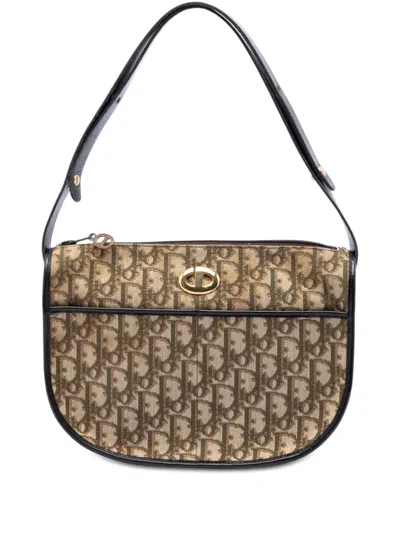 Pre-owned Dior 20th Century Issimo Trotter Canvas Shoulder Bag In Brown