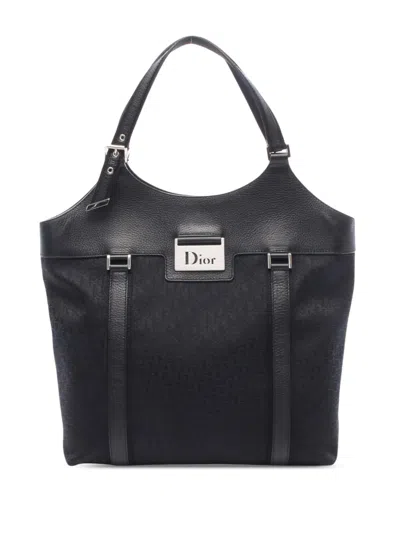 Pre-owned Dior 20th Century Issimo Trotter Canvas Street Chic Tote Bag In Black