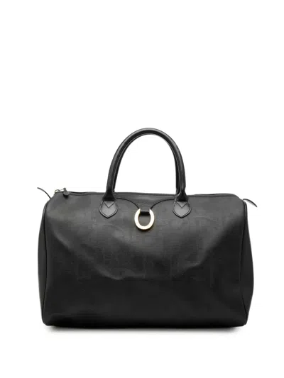 Pre-owned Dior 20th Century Issimo Trotter Coated Canvas Travel Bag In Black