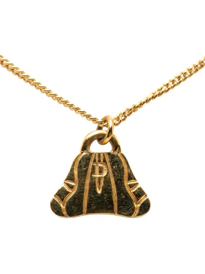 Pre-owned Dior 20th Century Gold Plated Bag Pendant Necklace Costume Necklace